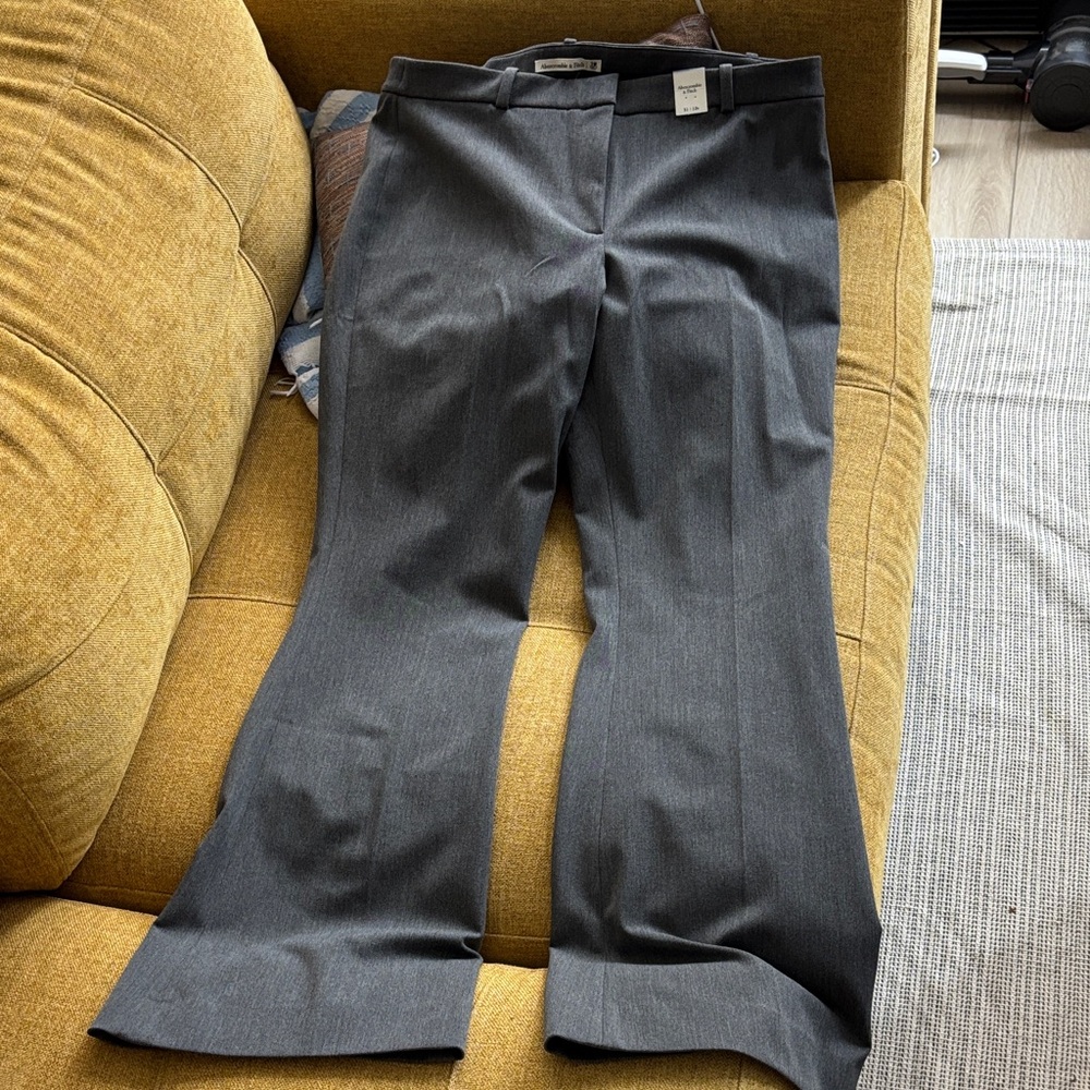 NWT Abercrombie Gray Flared Dress Pants size 31/12R